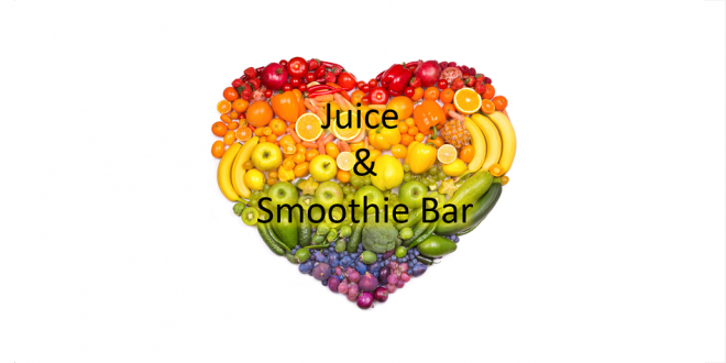 juice and smoothie bar sign of fruits and veggies